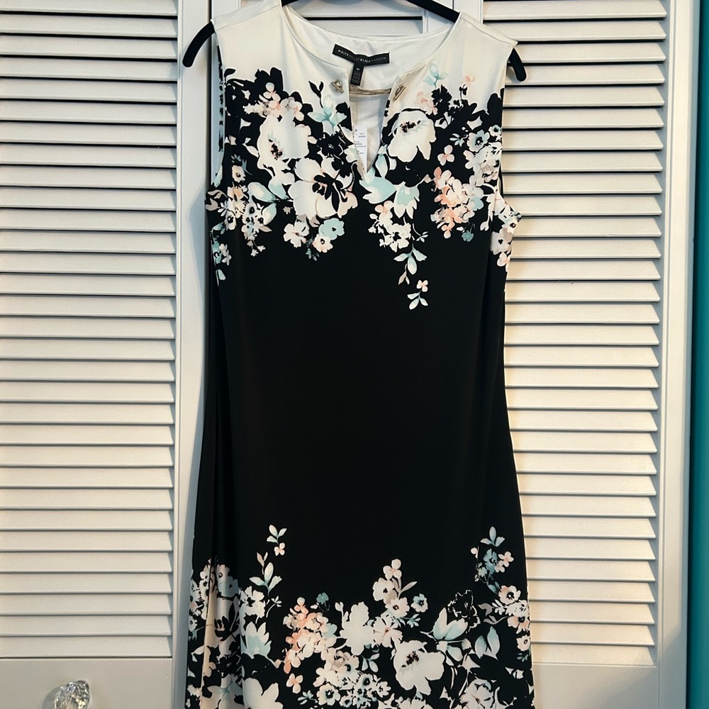 NWT WHBM Dora Floral Black Dress - Sz M
